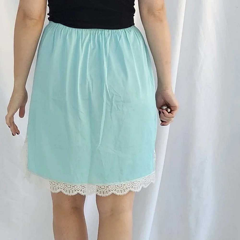 70s Bright Blue Half‎ Slip - Picture 3 of 4